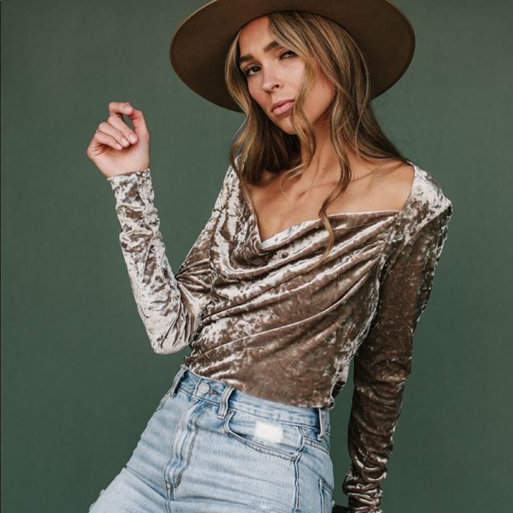 NWT Free People Perfect Date Velvet Long Sleeve